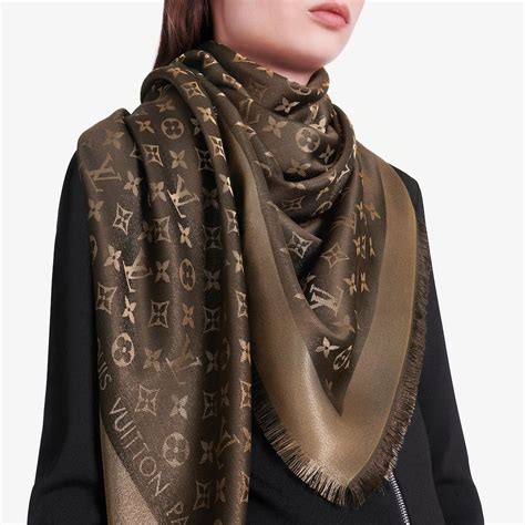 louis vuitton monogram shine shawl brown